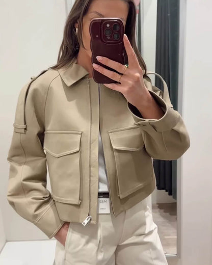 Klassische Trenchcoat Jacke Kurz - IdealeKleiden