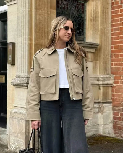 Klassische Trenchcoat Jacke Kurz