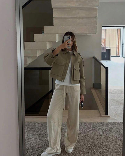 Klassische Trenchcoat Jacke Kurz
