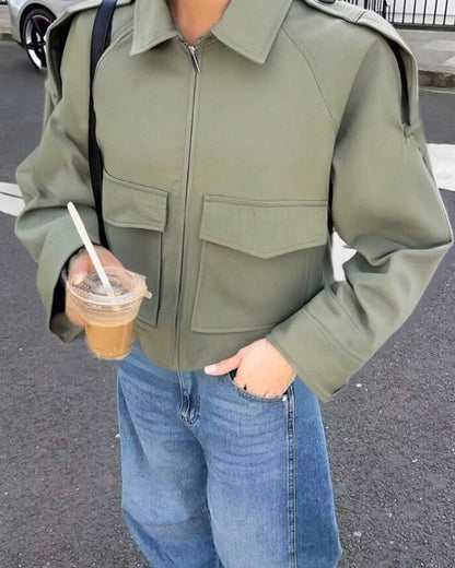 Klassische Trenchcoat Jacke Kurz