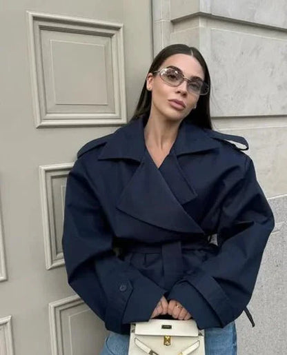 Übergrößer Trenchcoat Gürtel Mantel