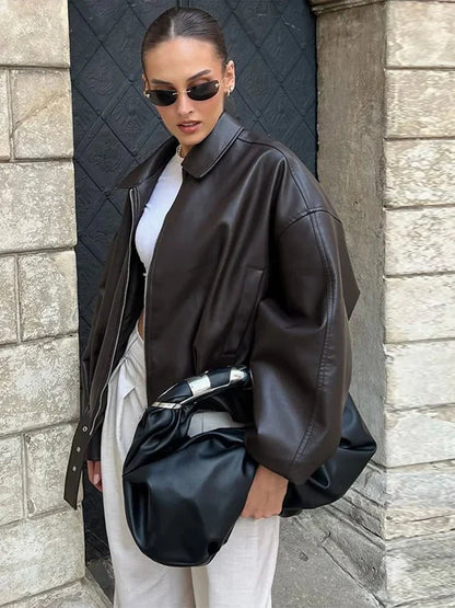 Vegane Lederjacke Damen Elegant