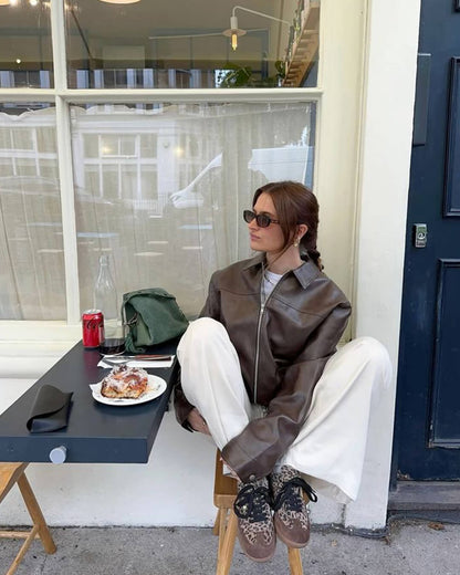 Vegane Lederjacke Damen Elegant