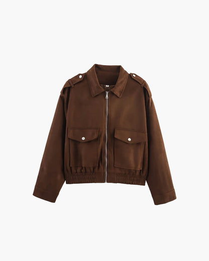 Leder-Pilotenjacke Echt Suede