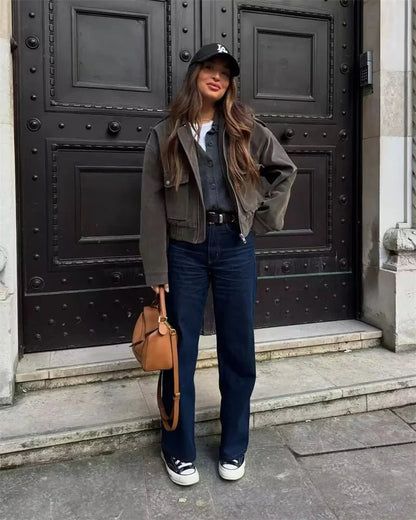 Leder-Pilotenjacke Echt Suede - IdealeKleiden