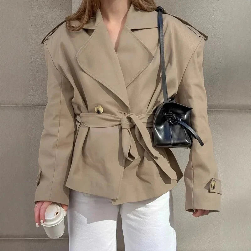 Stylische Damenjacke Kurz Trench