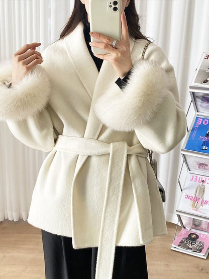 Luxus Faux-Fur-Mantel Damen
