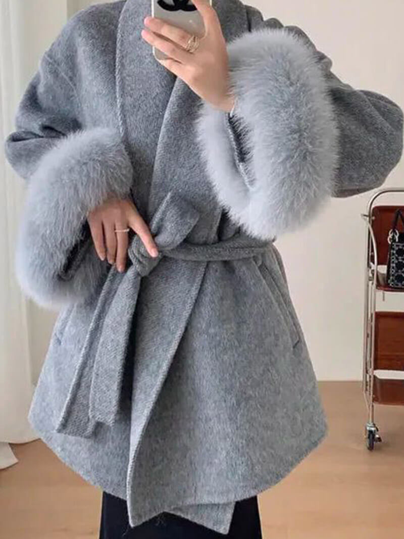 Luxus Faux-Fur-Mantel Damen