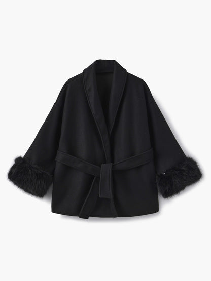 Luxus Faux-Fur-Mantel Damen