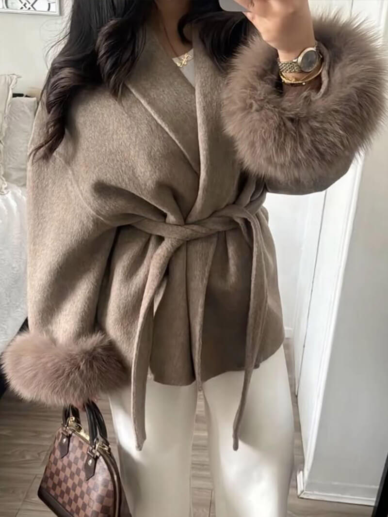 Luxus Faux-Fur-Mantel Damen