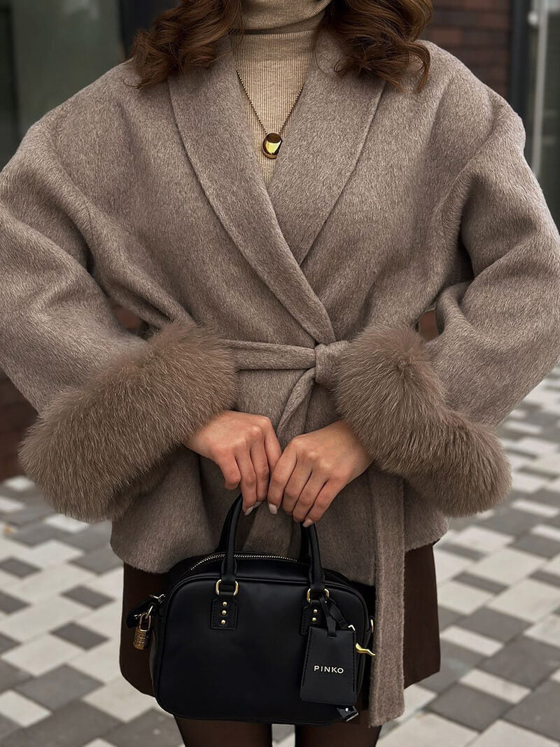 Luxus Faux-Fur-Mantel Damen