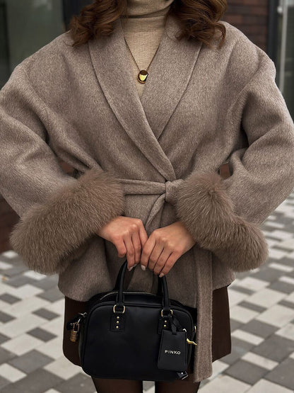 Luxus Faux-Fur-Mantel Damen