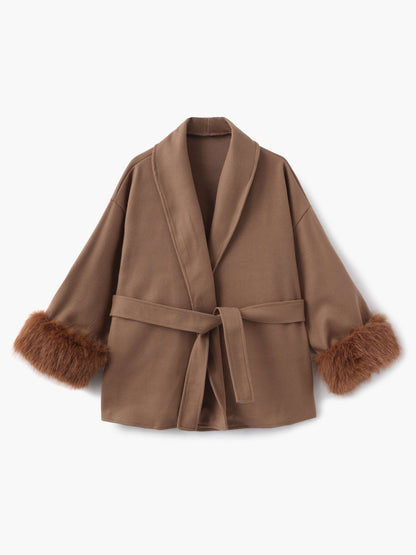 Luxus Faux-Fur-Mantel Damen