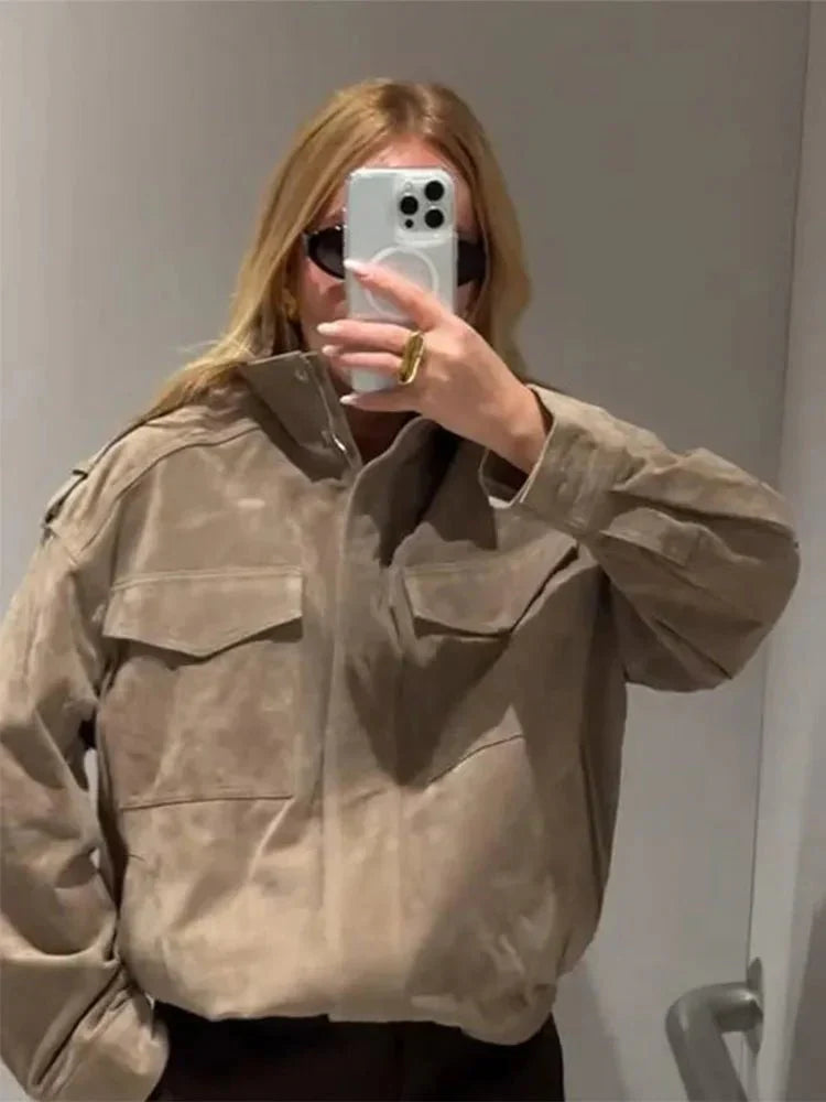 Leder Motorradjacke Biker Stil