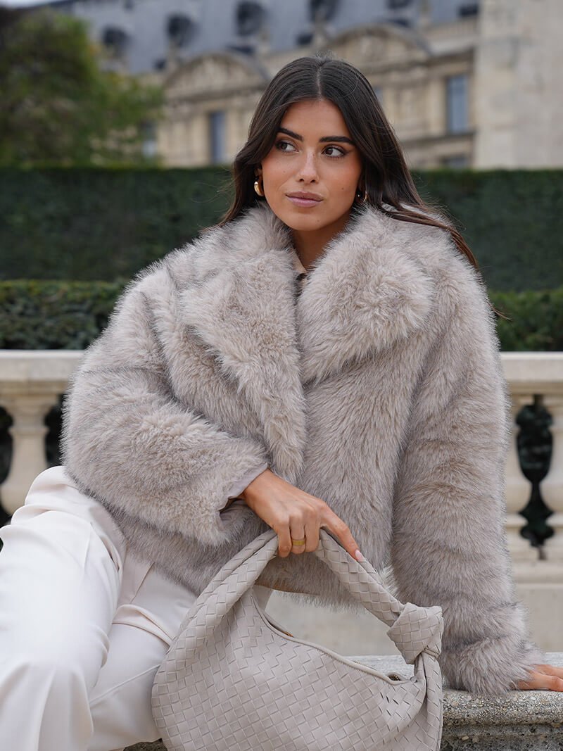 Veganer Faux-Fur-Mantel Elegant Winter