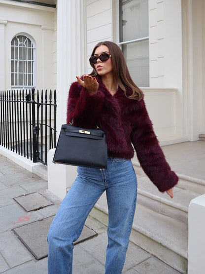 Veganer Faux-Fur-Mantel Elegant Winter