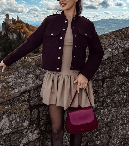 Elegante Bomberjacke mit Gold Accents