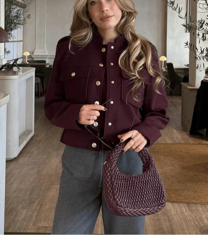Elegante Bomberjacke mit Gold Accents