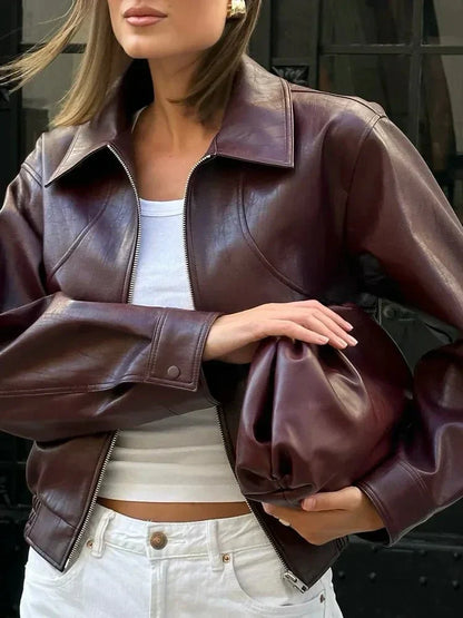 Lederjacke Rot Frauen