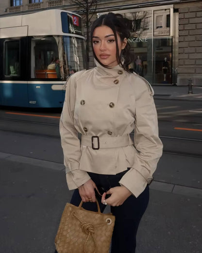 Kurzer Trenchcoat Damen Elegant