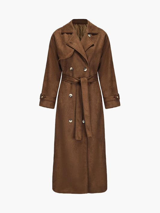 Stylischer Trenchcoat Kunstleder Damen - IdealeKleiden