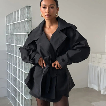 Klassischer Trenchcoat Damen Kurz