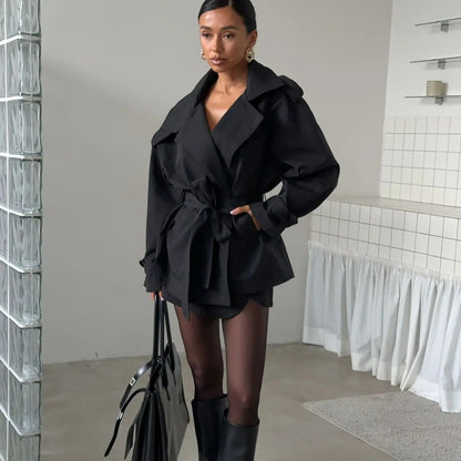 Klassischer Trenchcoat Damen Kurz
