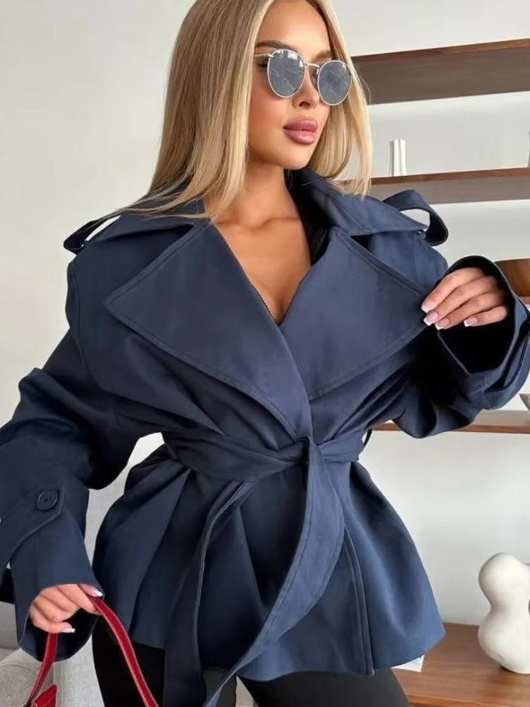 Klassischer Trenchcoat Damen Kurz