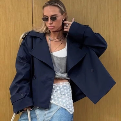 Klassischer Trenchcoat Damen Kurz