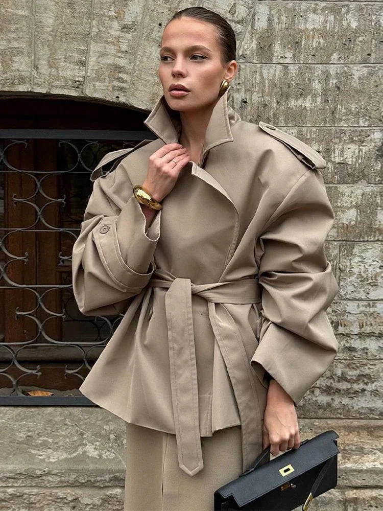 Klassischer Trenchcoat Damen Kurz