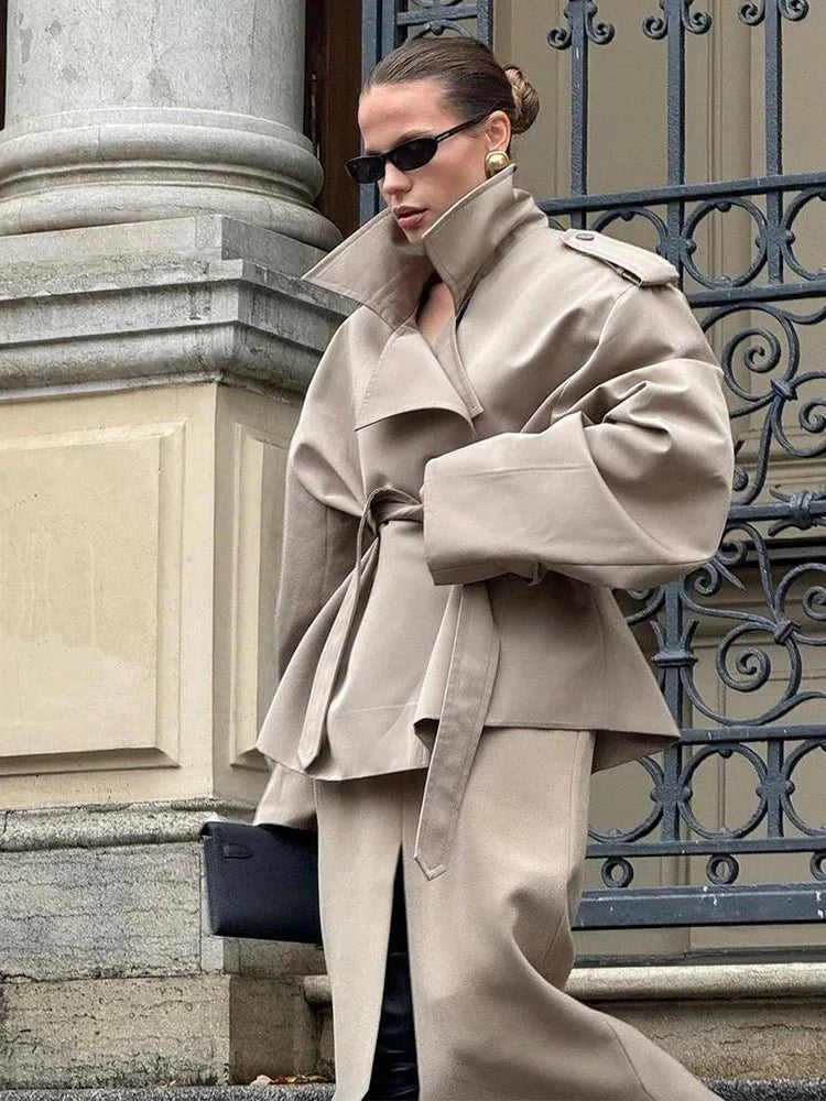 Klassischer Trenchcoat Damen Kurz