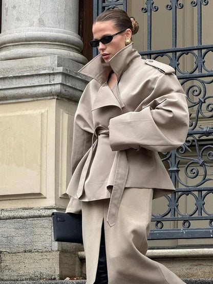 Klassischer Trenchcoat Damen Kurz