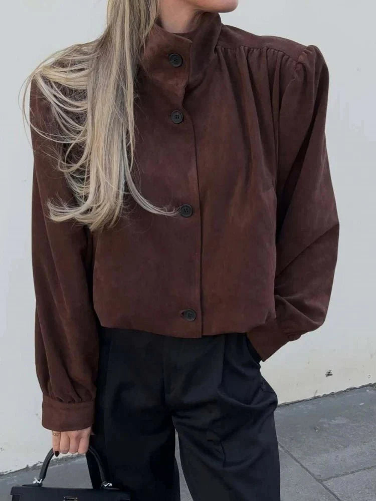 Lederjacke Damen Wildleder Schwarz