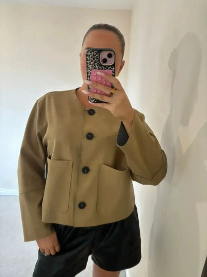 Weiche Lederjacke Frauen Elegant