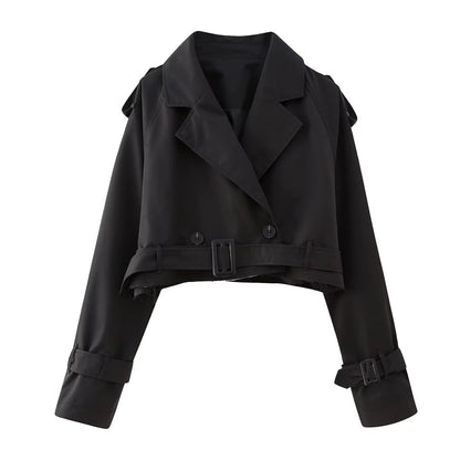 Klassischer Kurzmantel Damen Trenchcoat