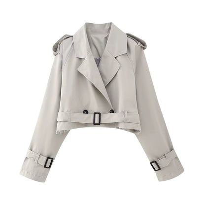 Klassischer Kurzmantel Damen Trenchcoat