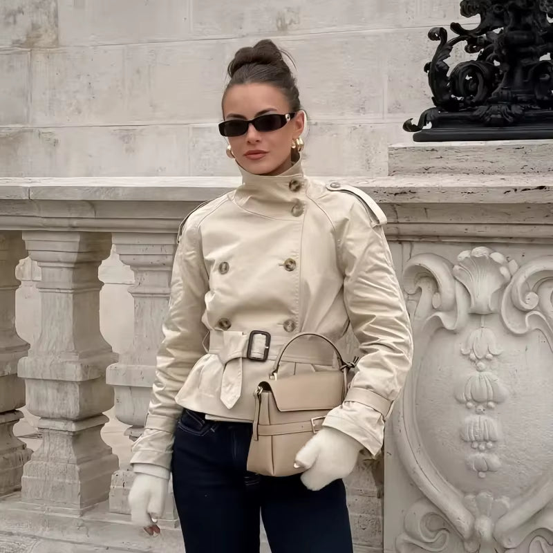 Kurzer Trenchcoat Damen Elegant
