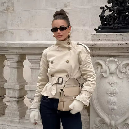 Kurzer Trenchcoat Damen Elegant