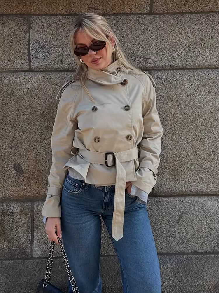Kurzer Trenchcoat Damen Elegant
