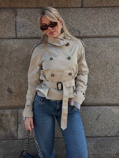 Kurzer Trenchcoat Damen Elegant