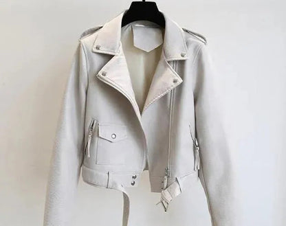 Stylische Lederjacke Damen Elegant Schnitt