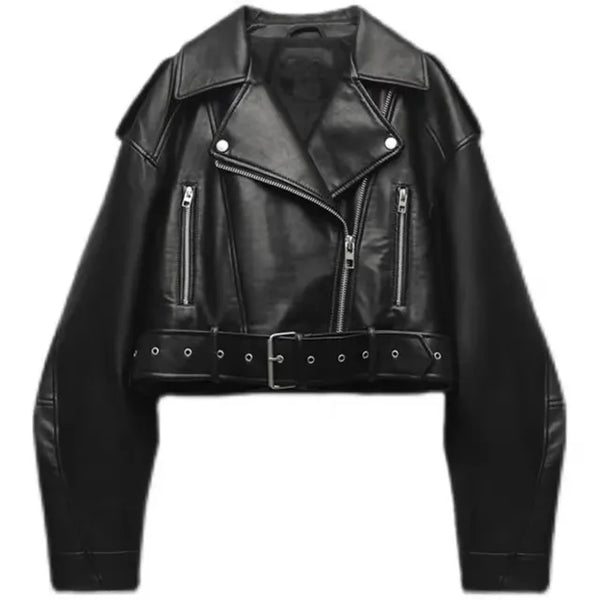 Damen Kurzjacke Gürtel Schnitt - IdealeKleiden