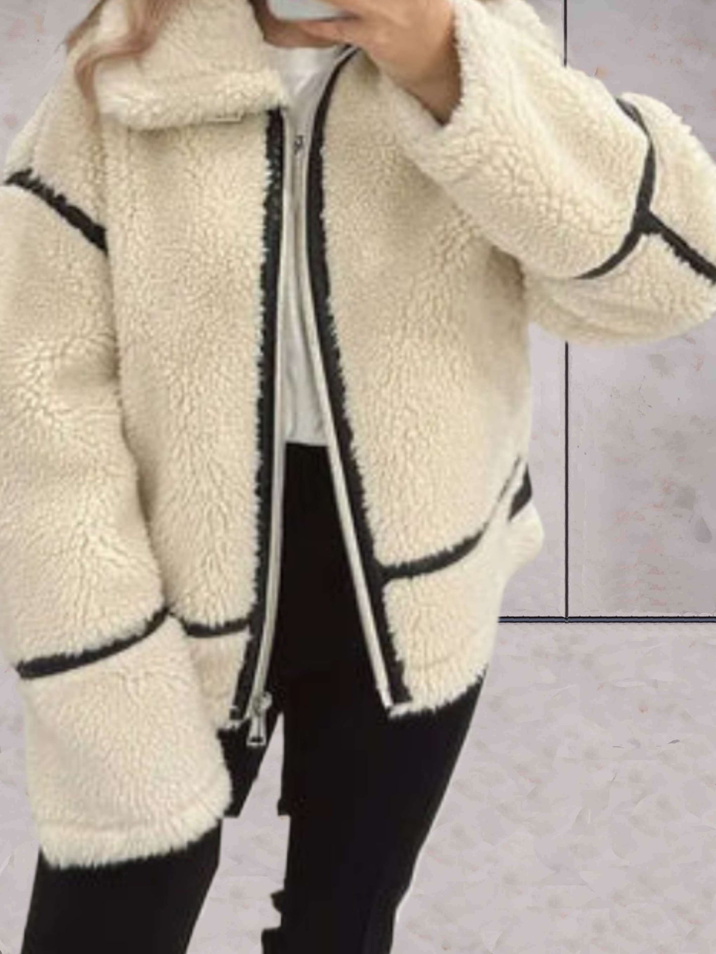 Übergroße Fleece-Zip-Jacke Warm & Bequem