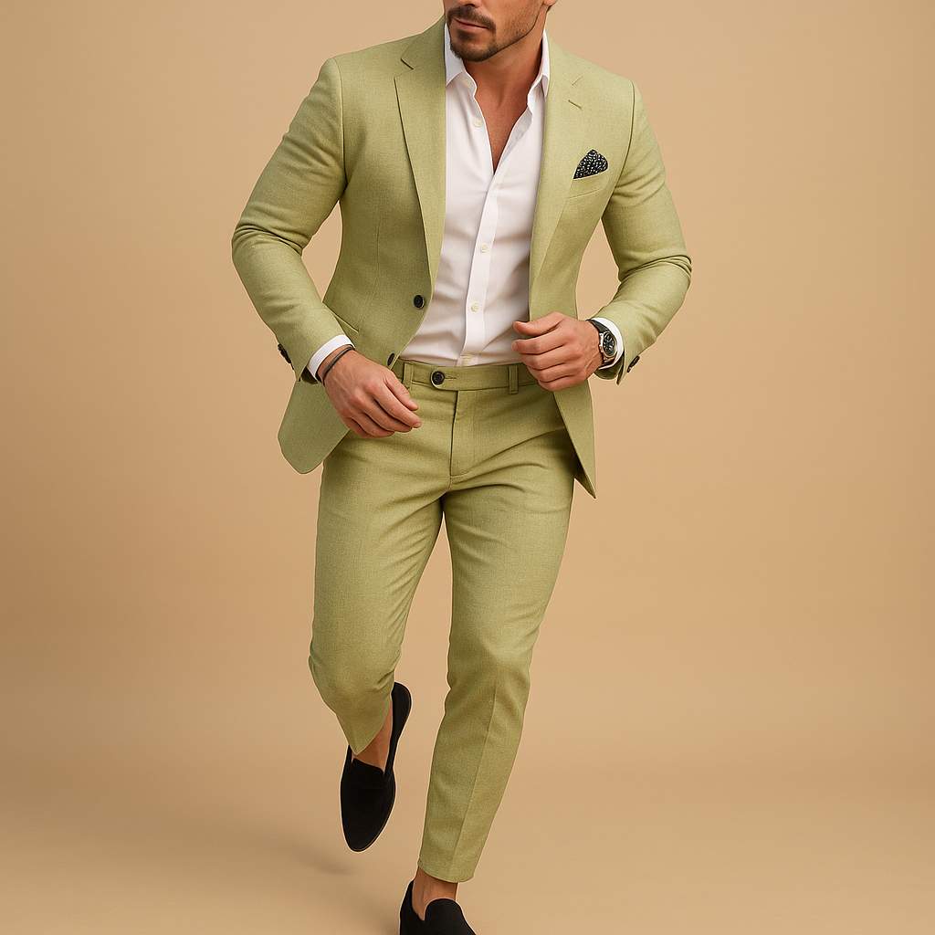 Herren Anzug Slim Fit Elegant Schwarz