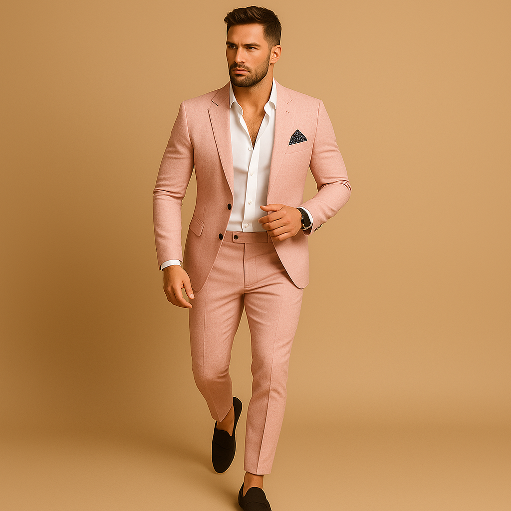 Herren Anzug Slim Fit Elegant Schwarz