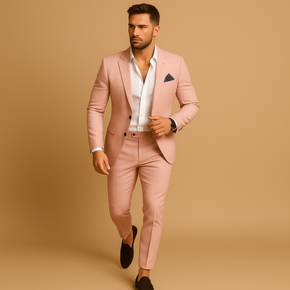 Herren Anzug Slim Fit Elegant Schwarz
