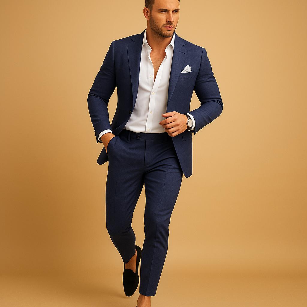 Herren Anzug Slim Fit Elegant Schwarz - IdealeKleiden