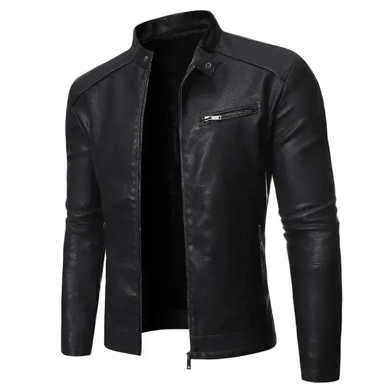 Schicke Herren Motorradjacke Slim Fit Design - IdealeKleiden