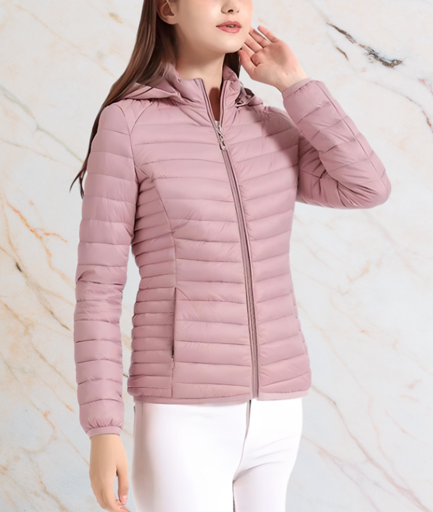 Slim Fit Steppjacke Damen Elegant Reißverschluss