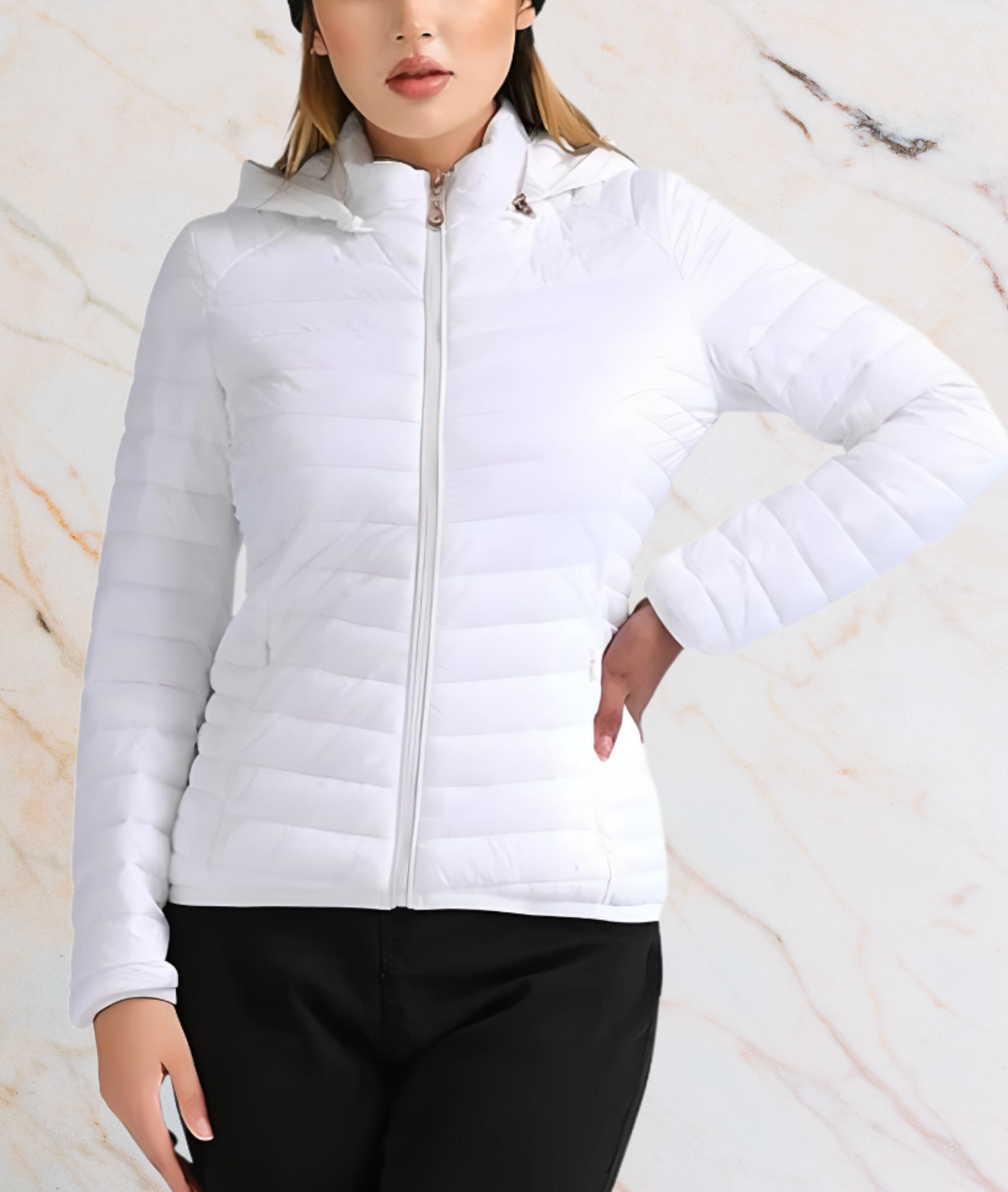 Slim Fit Steppjacke Damen Elegant Reißverschluss